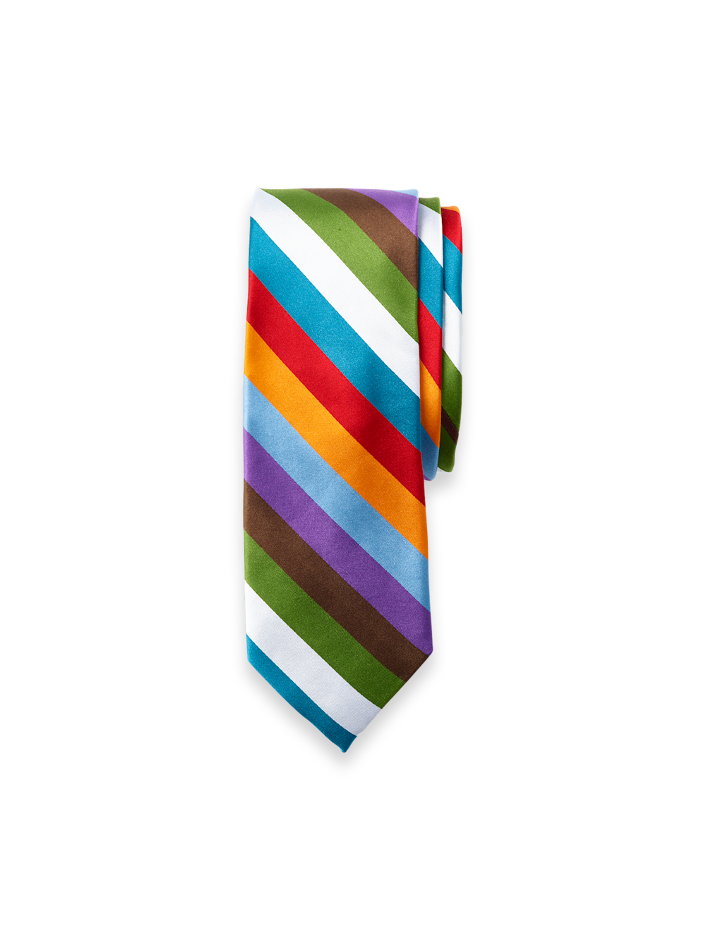 Product Image of Stripe Woven Silk Tie-Multi