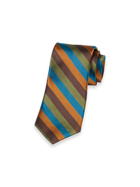 Stripe Woven Silk Tie - Multi