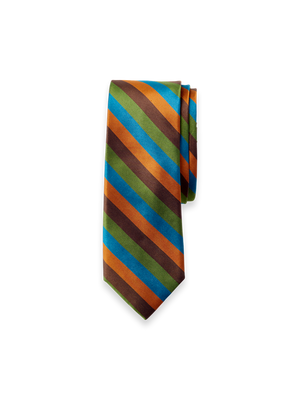 Stripe Woven Silk Tie - Multi