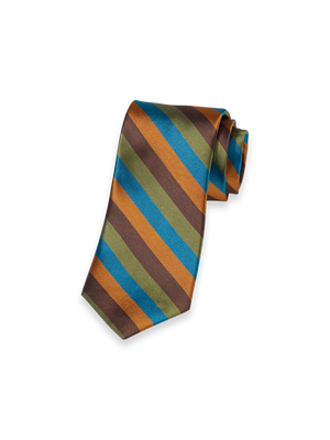 Stripe Woven Silk Tie - Multi
