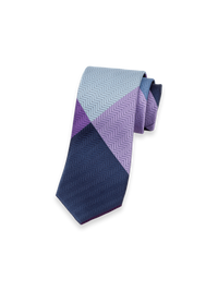 Patchwork Woven Silk Tie - Purple Multi