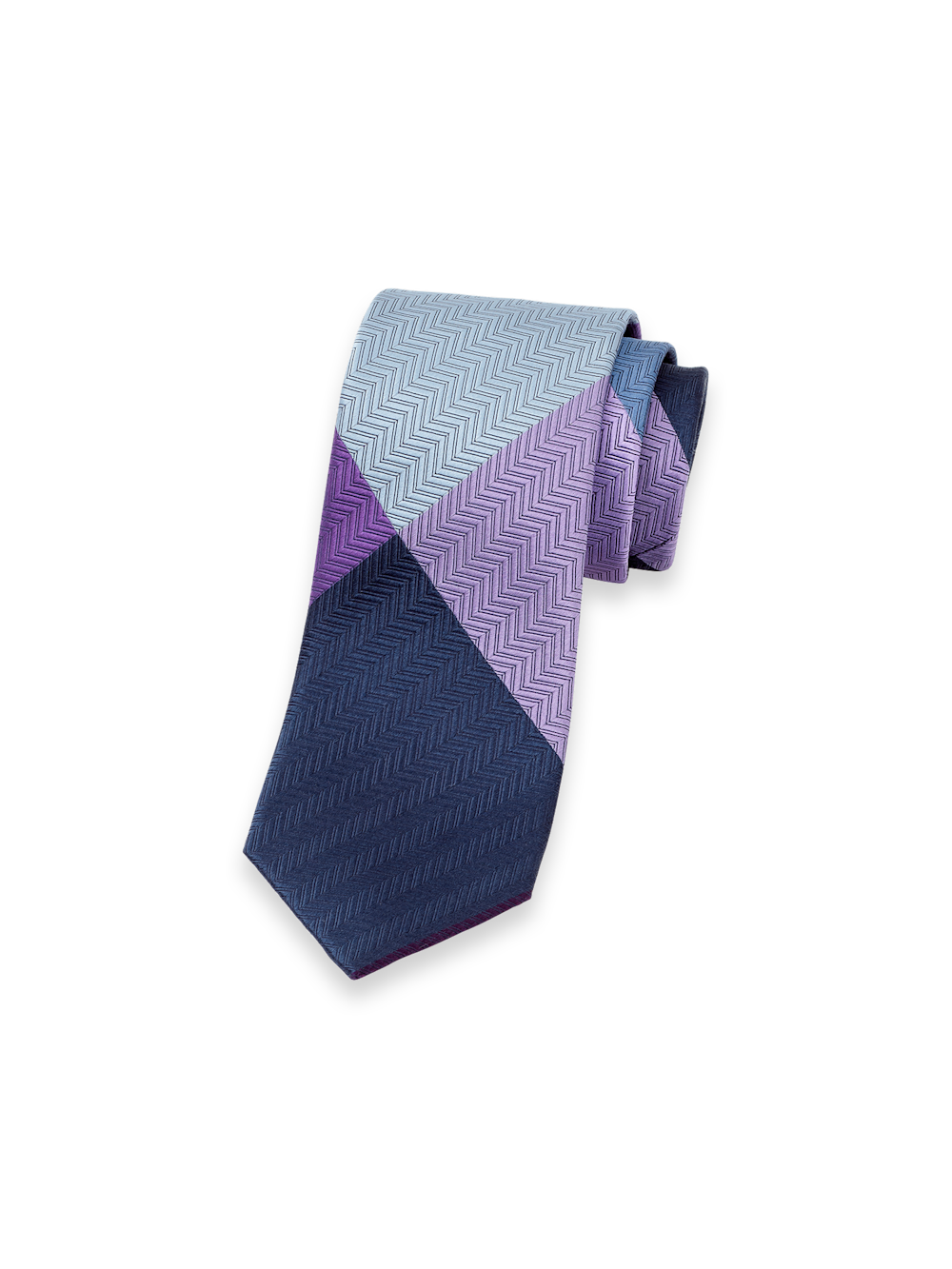 Product Image of Patchwork Woven Silk Tie-Purple Multi