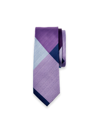 Patchwork Woven Silk Tie - Purple Multi