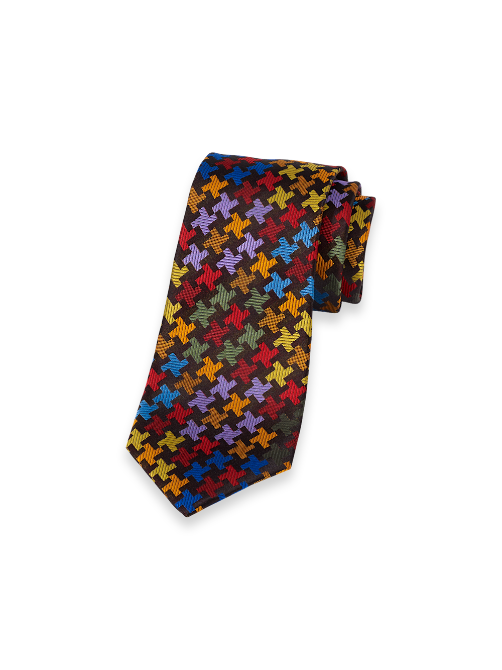 Product Image of Geometric Woven Silk Tie-Multi