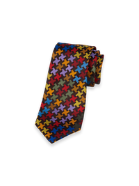 Geometric Woven Silk Tie - Multi