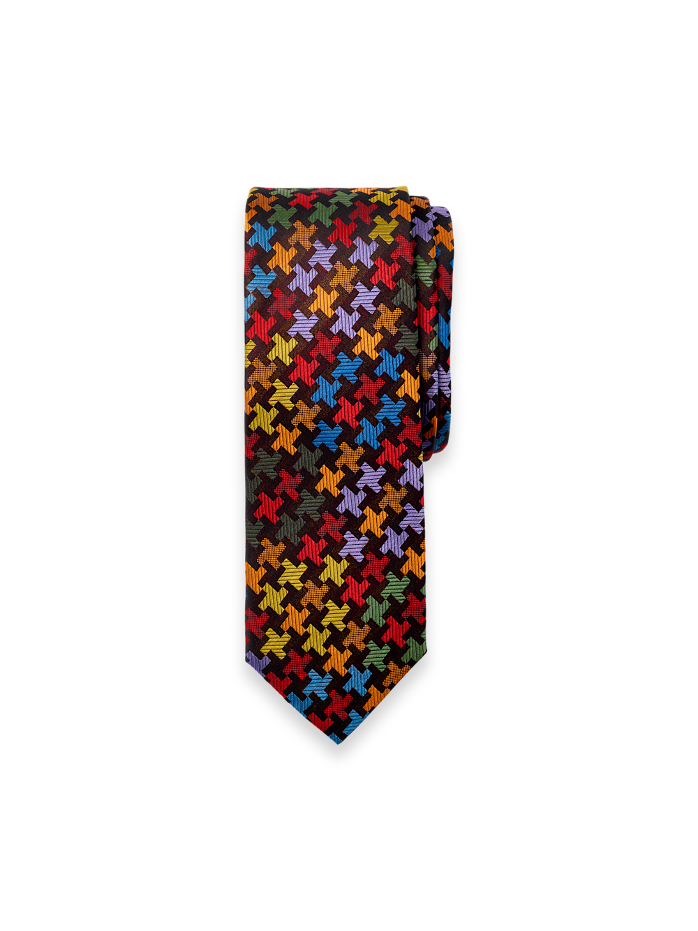 Product Image of Geometric Woven Silk Tie-Multi