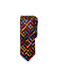 Geometric Woven Silk Tie - Multi