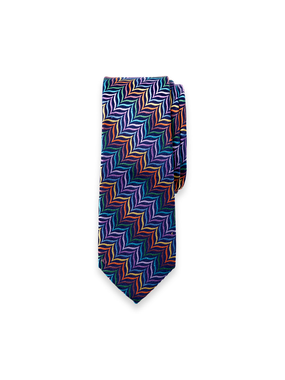 Product Image of Herringbone Woven Silk Tie-Purple Multi