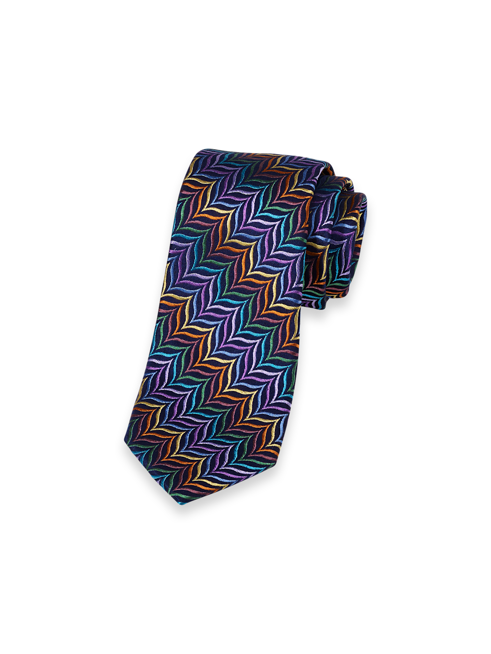 Product Image of Herringbone Woven Silk Tie-Purple Multi