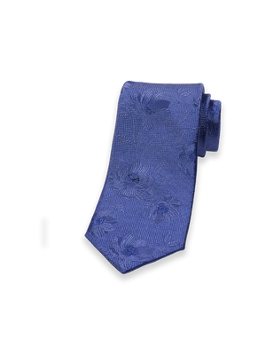 Floral Woven Silk Tie - Blue