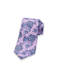 Floral Woven Silk Tie - Purple/blue