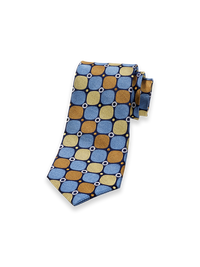 Geometric Woven Silk Tie - Blue Multi