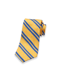 Stripe Woven Silk Tie - Yellow/blue