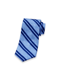 Stripe Woven Silk Tie - Blue/navy