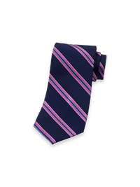 Stripe Woven Silk Tie - Navy Multi