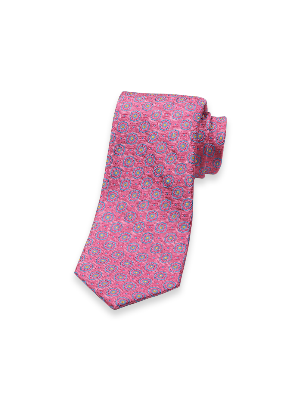 Product Image of Medallion Woven Silk Tie-Pink Multi