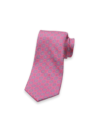Medallion Woven Silk Tie - Pink Multi