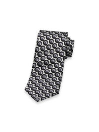 Circles Italian Printed Silk Tie - Black/white