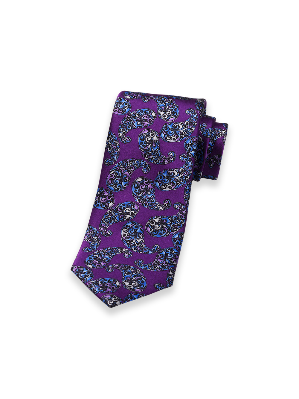 Product Image of Paisley Italian Printed Silk Tie-Purple Multi