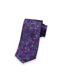 Paisley Italian Printed Silk Tie - Purple Multi
