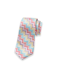 Herringbone Woven Silk Tie - Multi