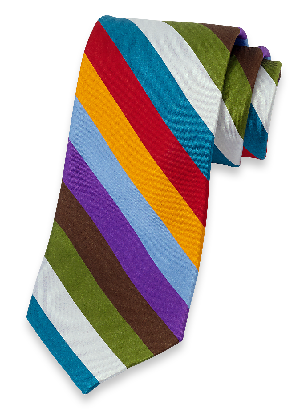 Product Image of Stripe Woven Silk Tie-Multi