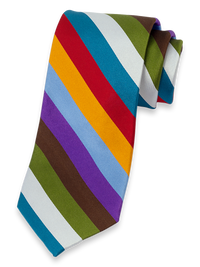 Stripe Woven Silk Tie - Multi