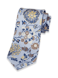 Floral Woven Silk Tie - Blue Multi