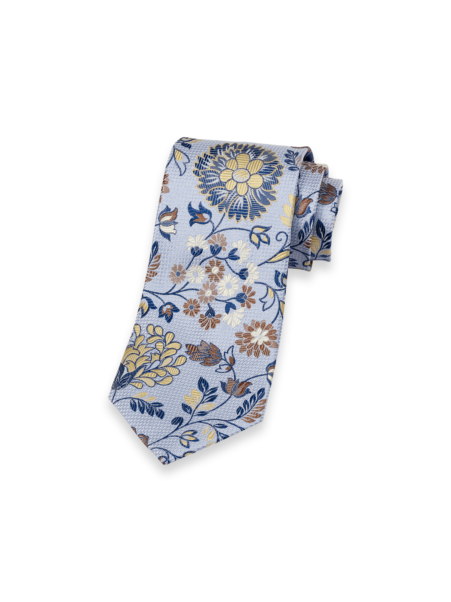 Floral Woven Silk Tie - Blue Multi