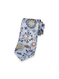 Floral Woven Silk Tie - Blue Multi