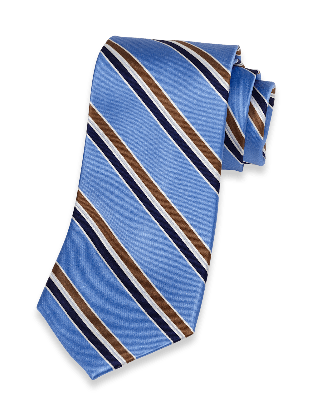 Product Image of Stripe Woven Silk Tie-Blue/Brown