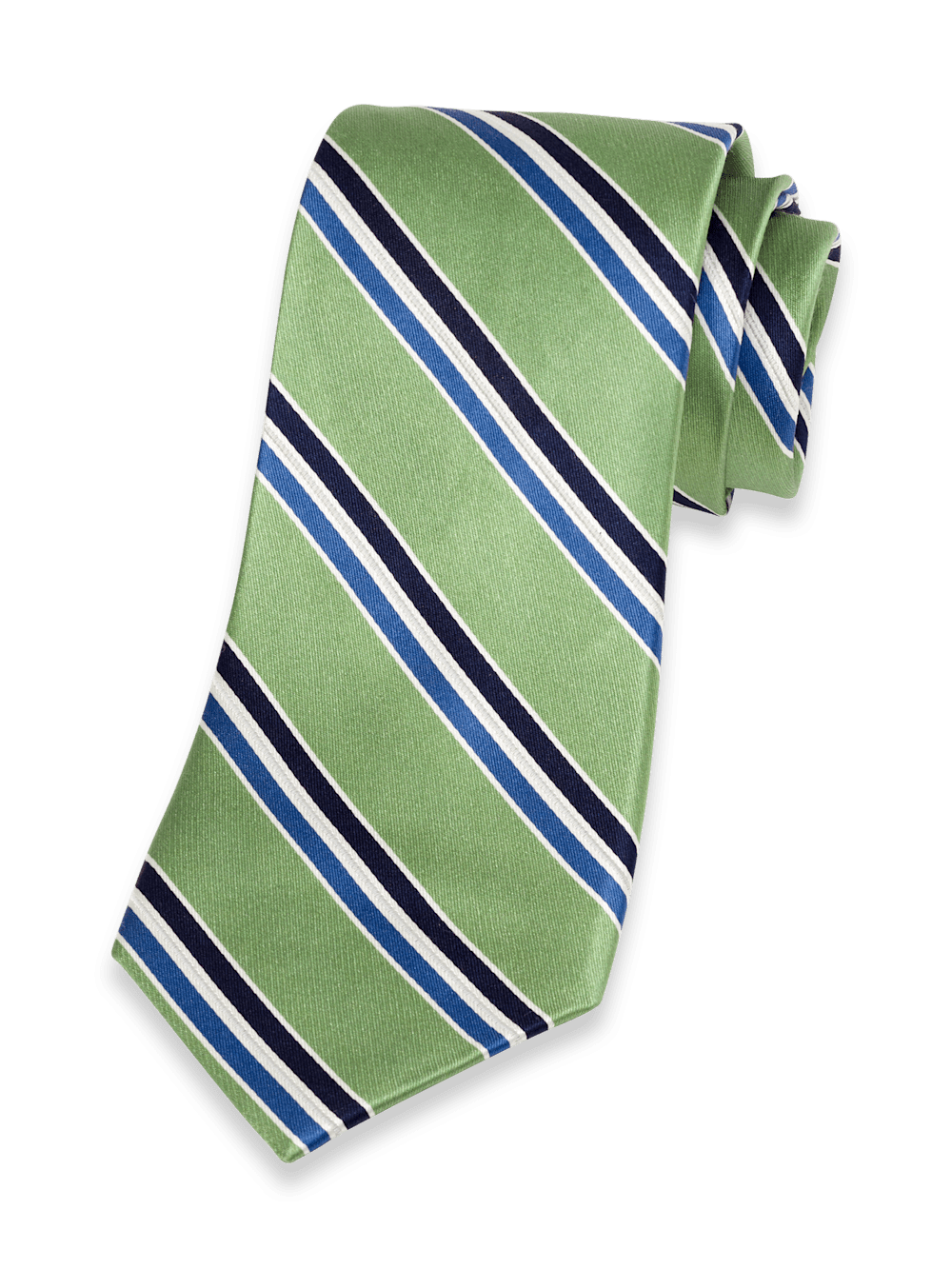 Product Image of Stripe Woven Silk Tie-Green/Blue