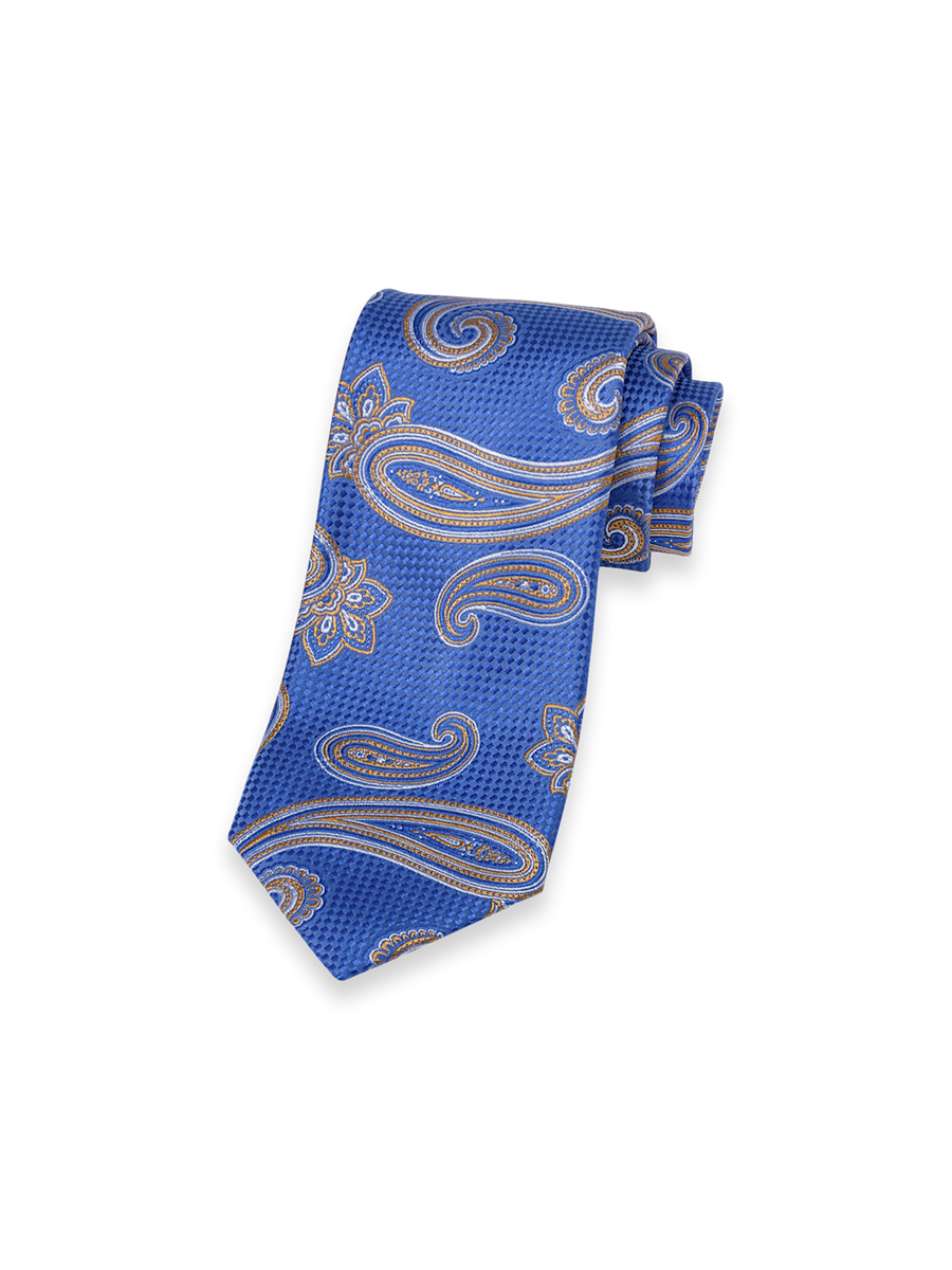 Paisley Woven Silk Tie - Blue/yellow – Paul Fredrick
