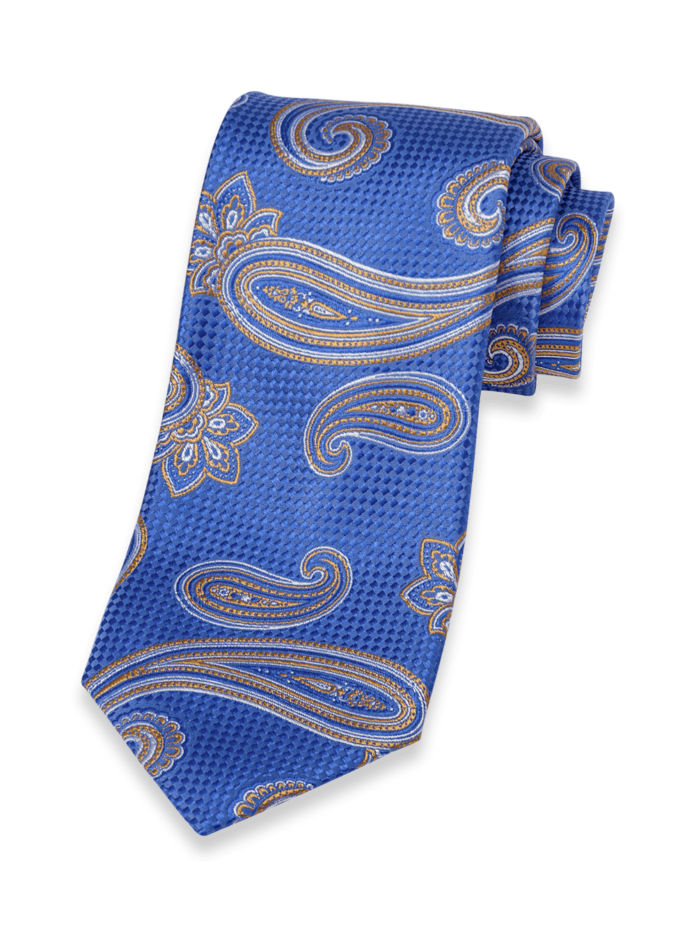 Product Image of Paisley Woven Silk Tie-Blue/Yellow