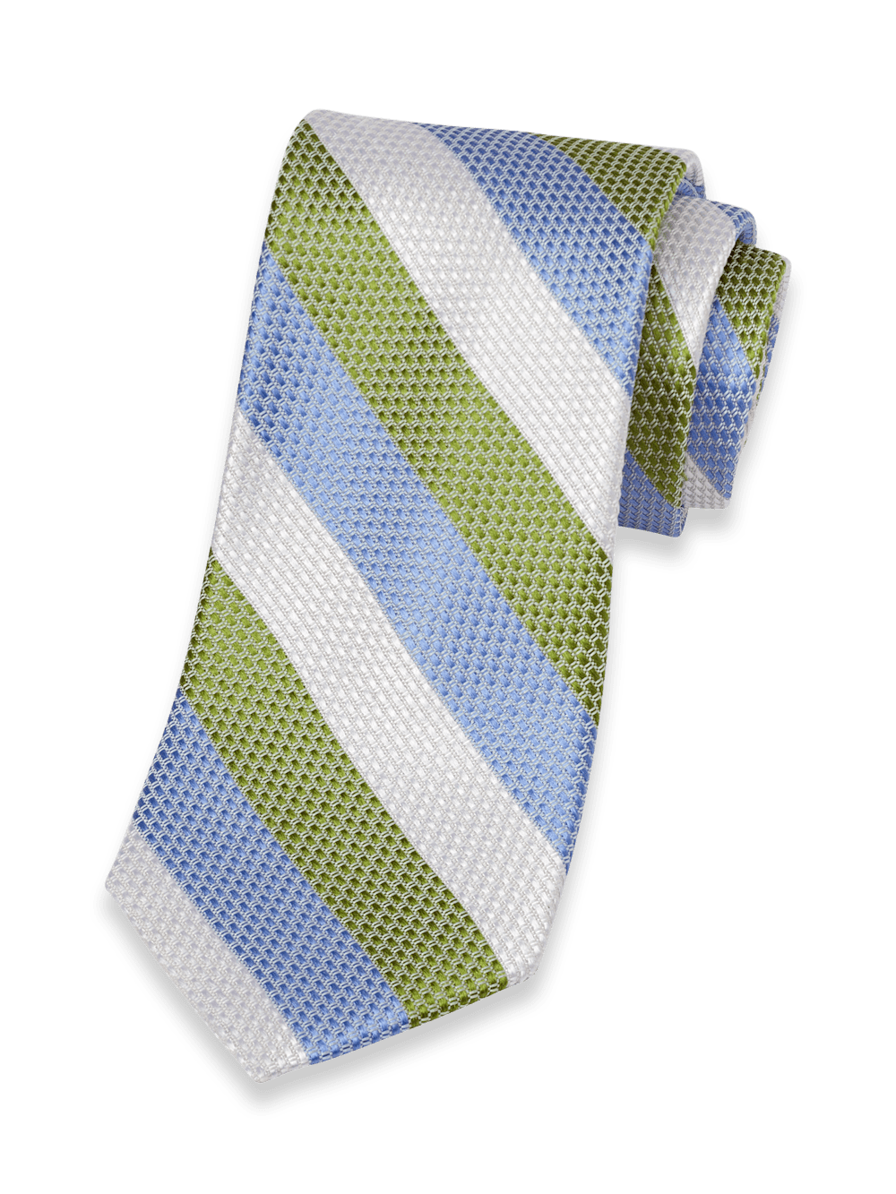 Product Image of Stripe Woven Silk Tie-Green Multi