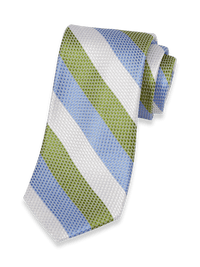 Stripe Woven Silk Tie - Green Multi