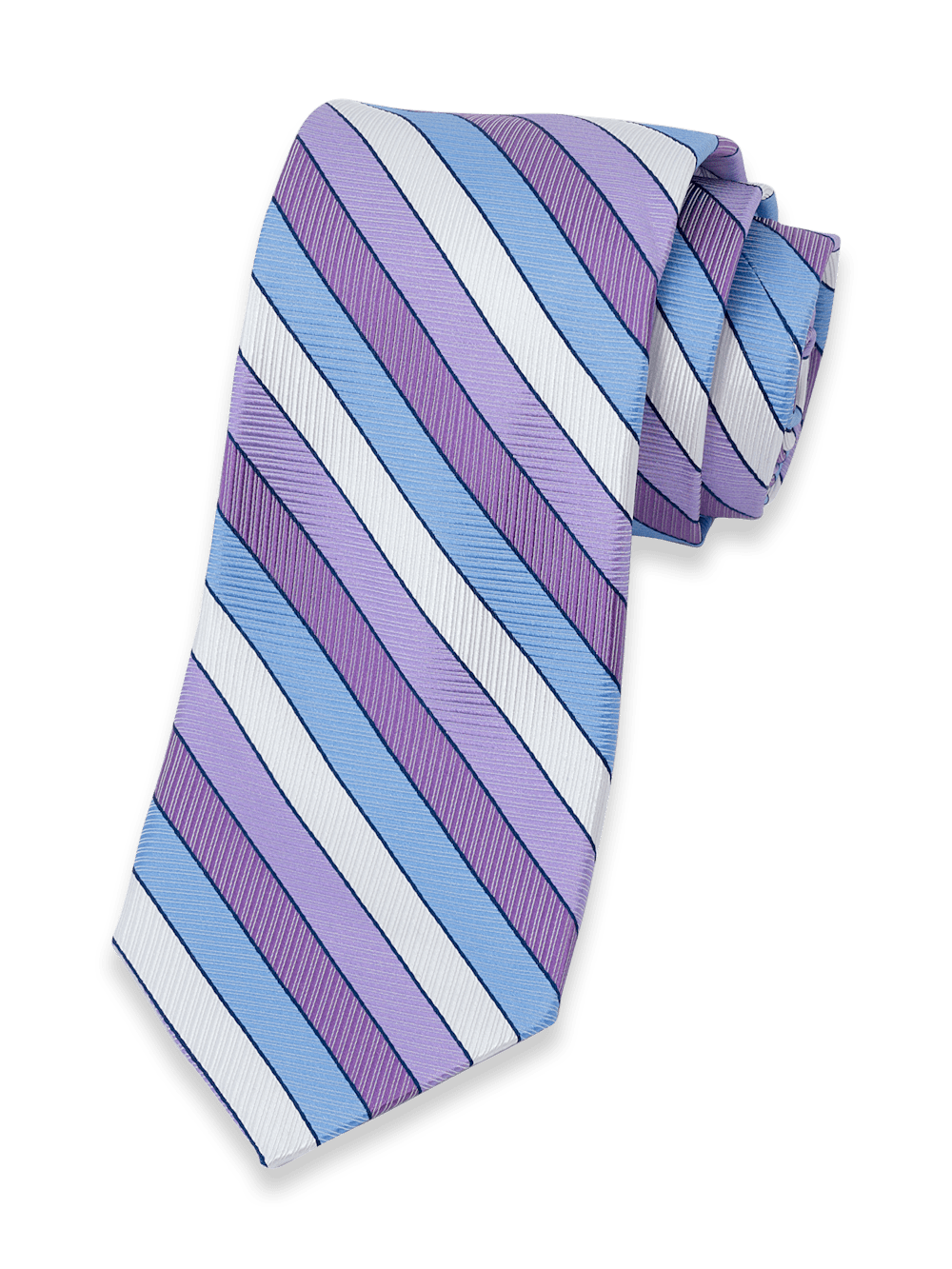 Product Image of Stripe Woven Silk Tie-Purple Multi