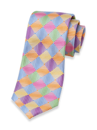 Geometric Woven Silk Tie - Multi