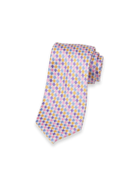 Geometric Woven Silk Tie - Purple Multi