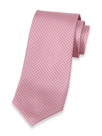 Houndstooth Woven Silk Tie - Pink