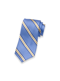 Stripe Woven Silk Tie - Blue/yellow