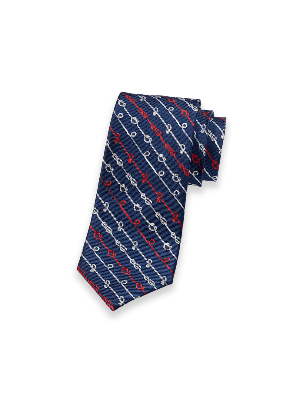 Product Image of Nautical Woven Silk Tie-Navy/Red