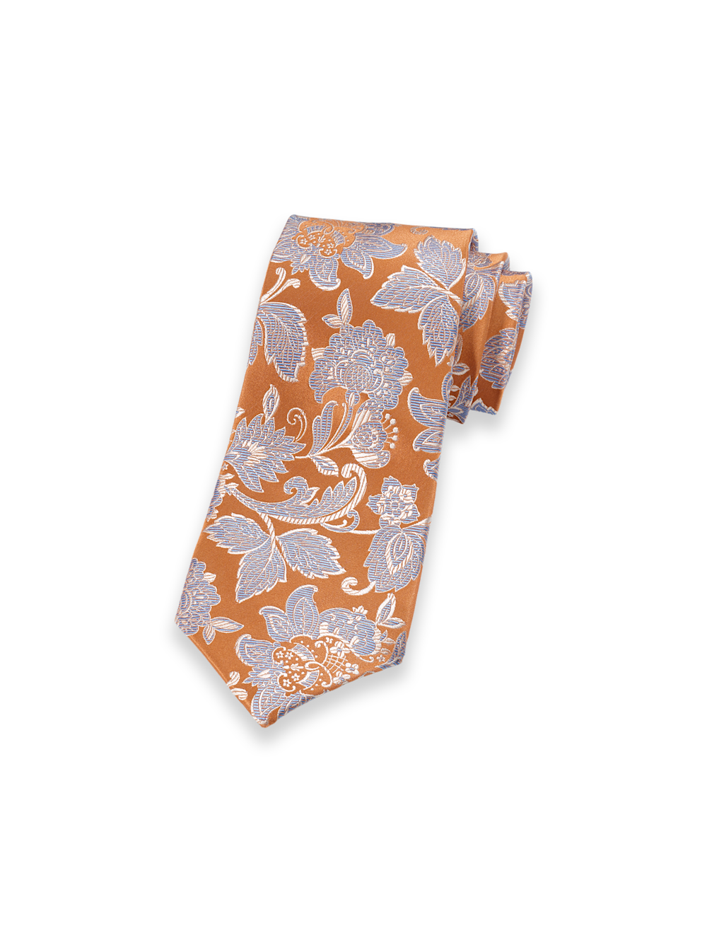 Product Image of Floral Woven Silk Tie-Melon/Blue