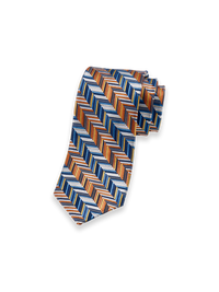 Herringbone Woven Silk Tie - Multi