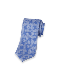 Paisley Woven Silk Tie - Blue