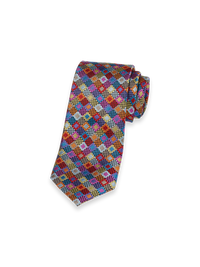 Geometric Woven Silk Tie - Multi