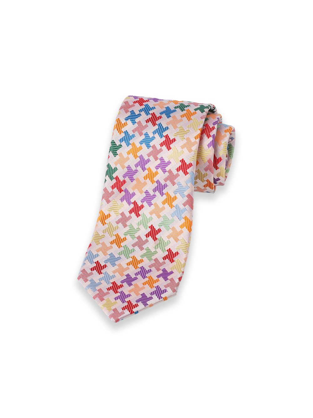 Product Image of Geometric Woven Silk Tie-Multi