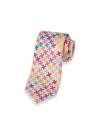 Geometric Woven Silk Tie - Multi