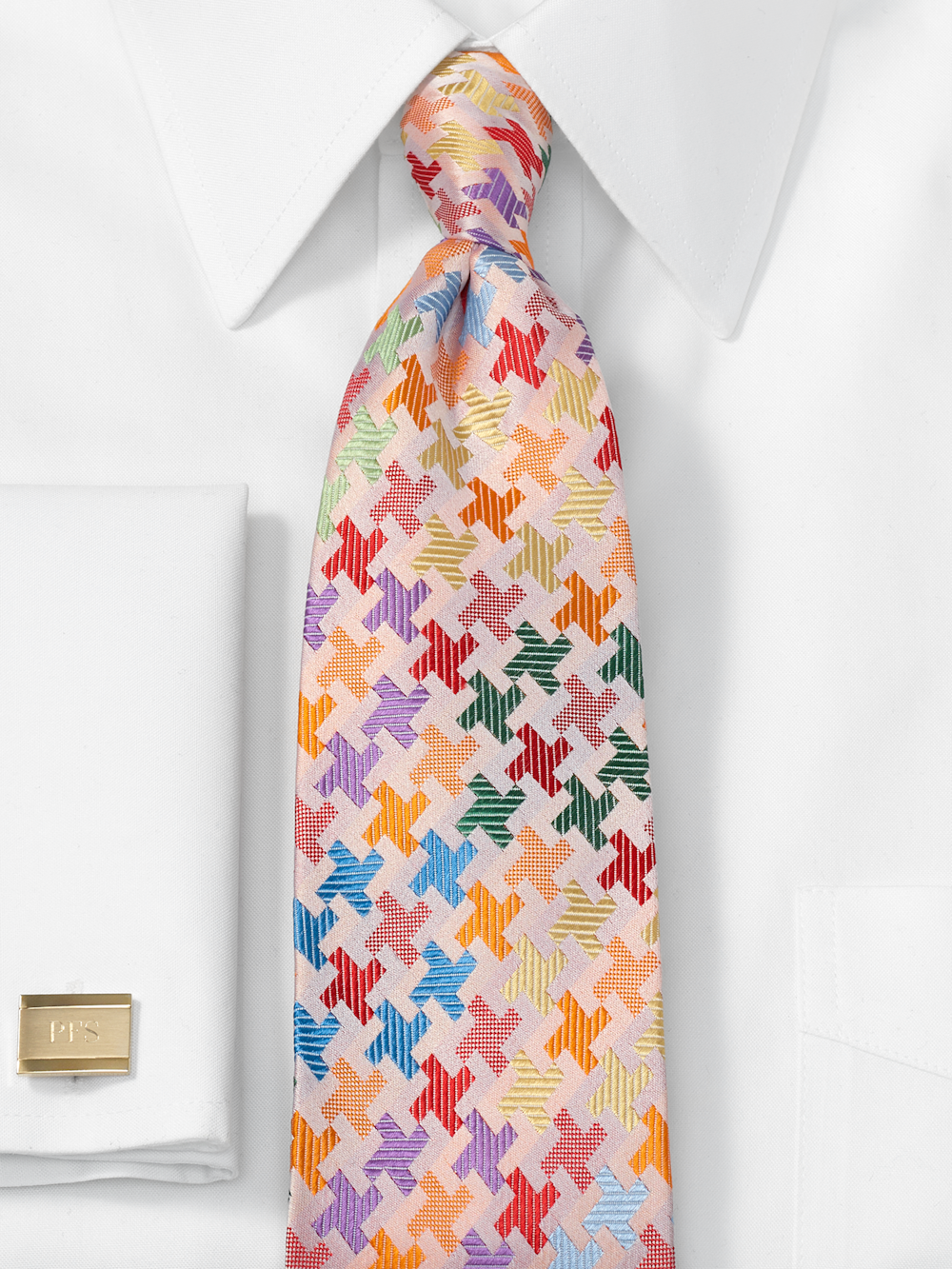 Alternate Image of Geometric Woven Silk Tie-1