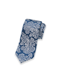 Paisley Woven Silk Tie - Blue/white